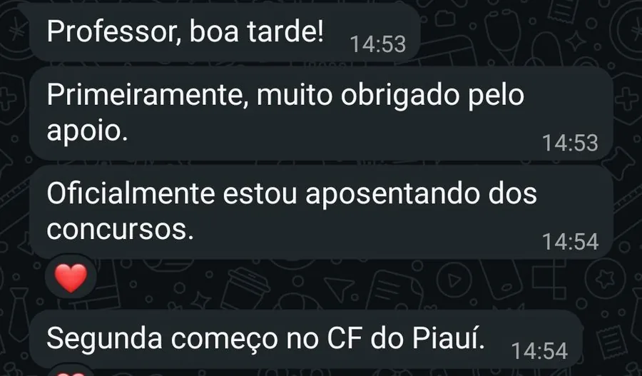 Depoimento: oficialmente me aposentando dos concursos, SEFAZ-PI